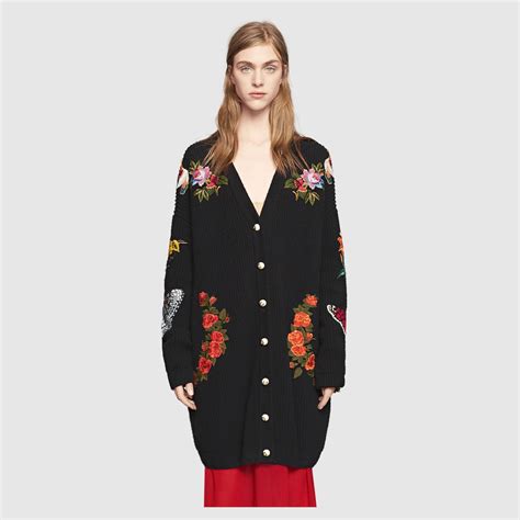 gucci purple cardigan|gucci embroidered oversized cardigan.